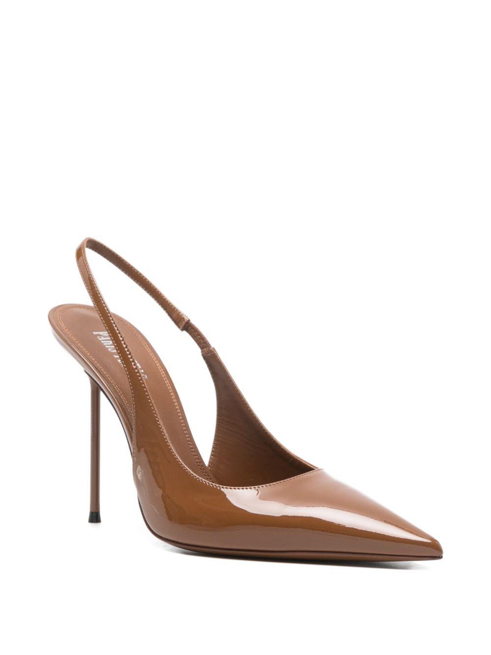 PARIS TEXAS Slingback Coffee in pelle lucida marrone 