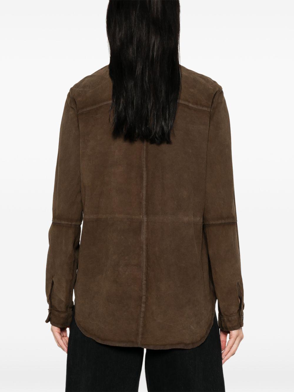 THE JACK AND JACKIE LEATHERS Giacca in pelle scamosciata marrone 