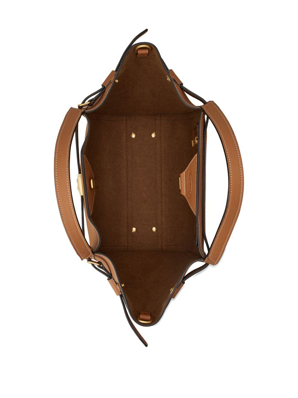 TODS Borsa shopping in pelle martellata marrone 