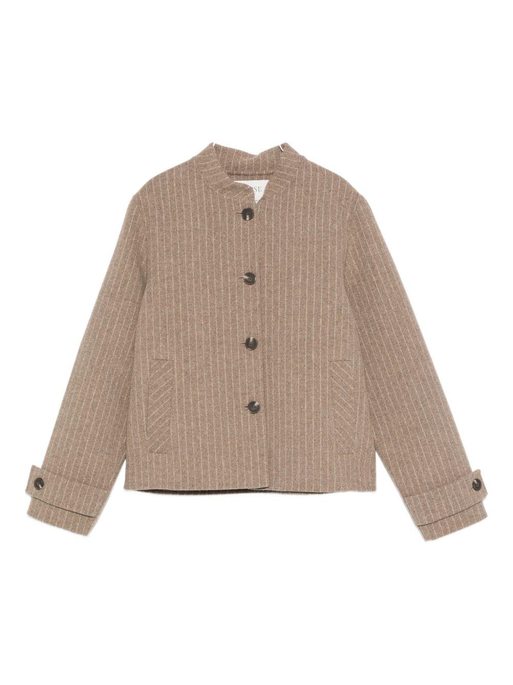 YERSE Cappotto corto gessato 