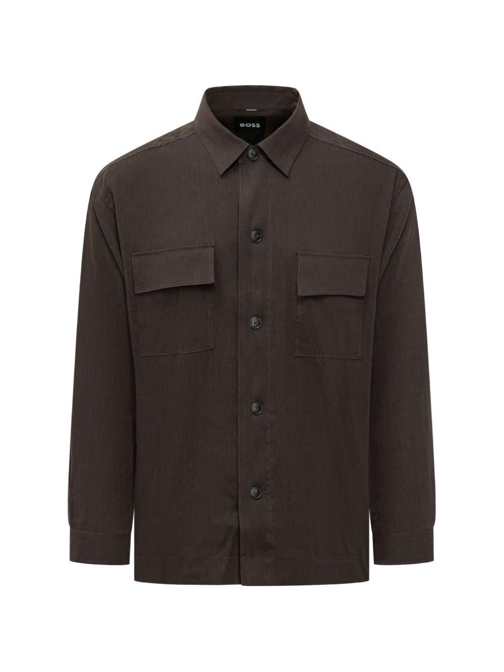 BOSS Camicia Cai a maniche lunghe marrone 