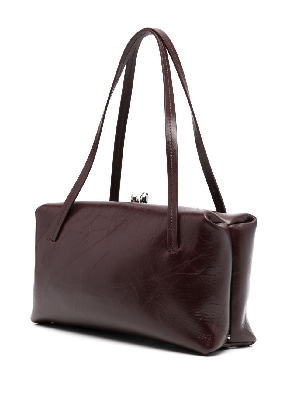 JIL SANDER Borsa a spalla piccola in pelle bordeaux 'Goji' 