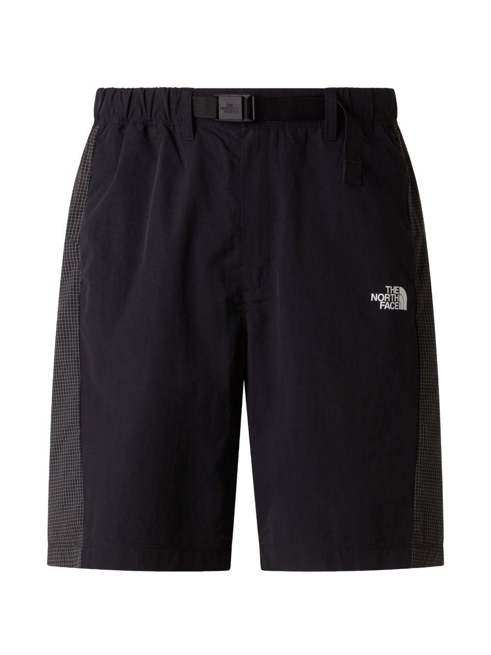 THE NORTH FACE Shorts sportivi neri in tessuto elastico con logo 