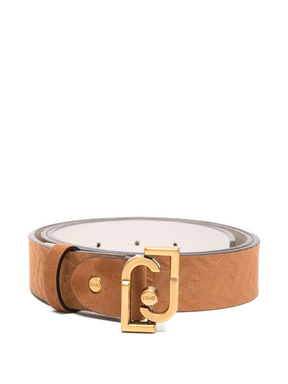 LIUJO Cintura marrone con fibbia dorata 