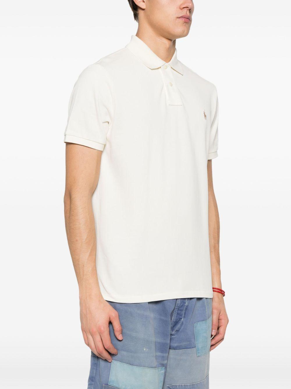 POLO RALPH LAUREN Polo in cotone beige con cavallino ricamato 