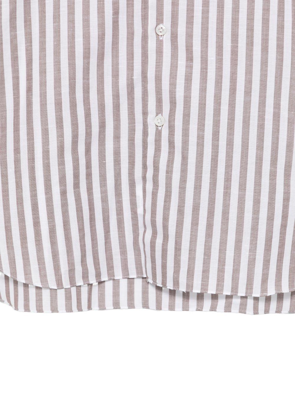 BARBA Camicia di Barba in cotone con stampa a righe verticali 