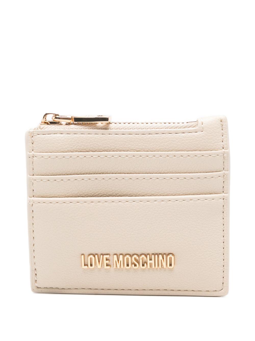 LOVE MOSCHINO Porta carte avorio con tasca porta monete 