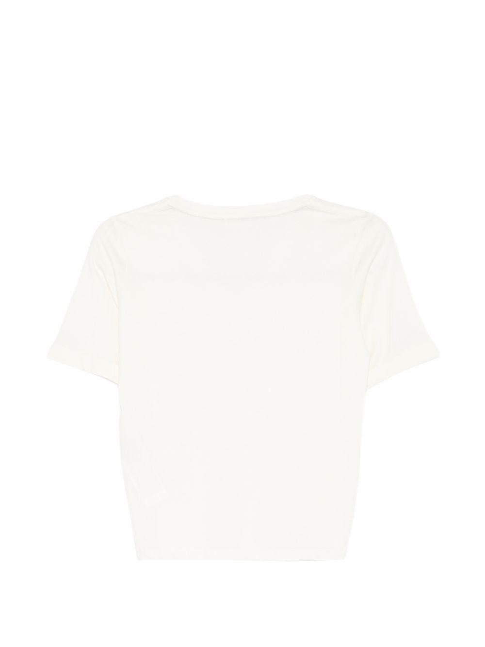 LIUJO T-shirt a maniche corte in cotone bianco con strass 