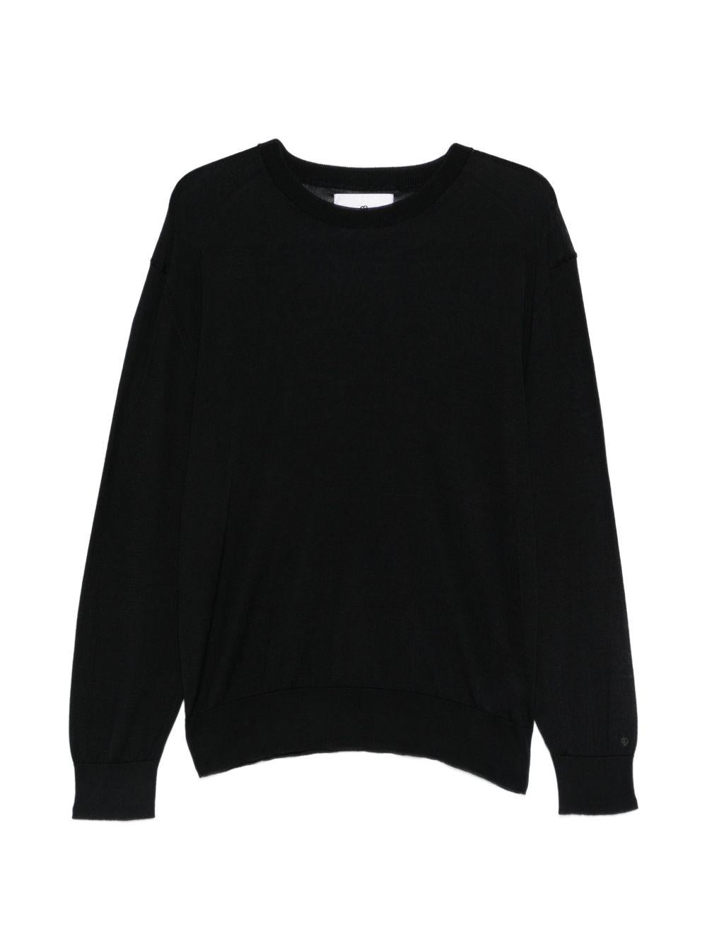 SEVEN GAUGE Maglia in cotone nero girocollo 