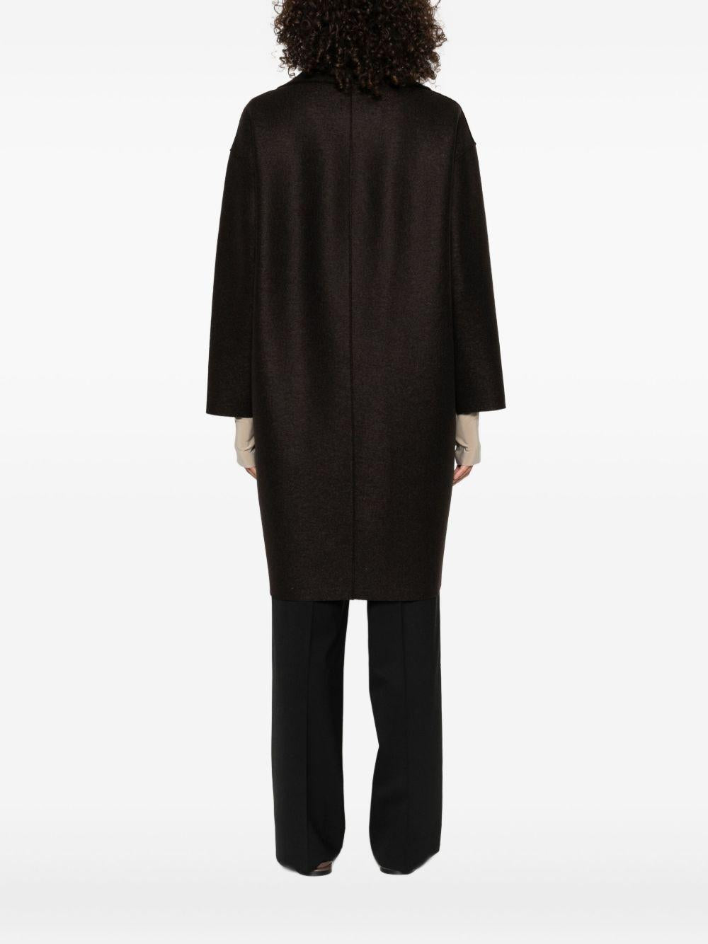 HARRIS WHARF LONDON Cappotto doppiopetto in lana marrone 