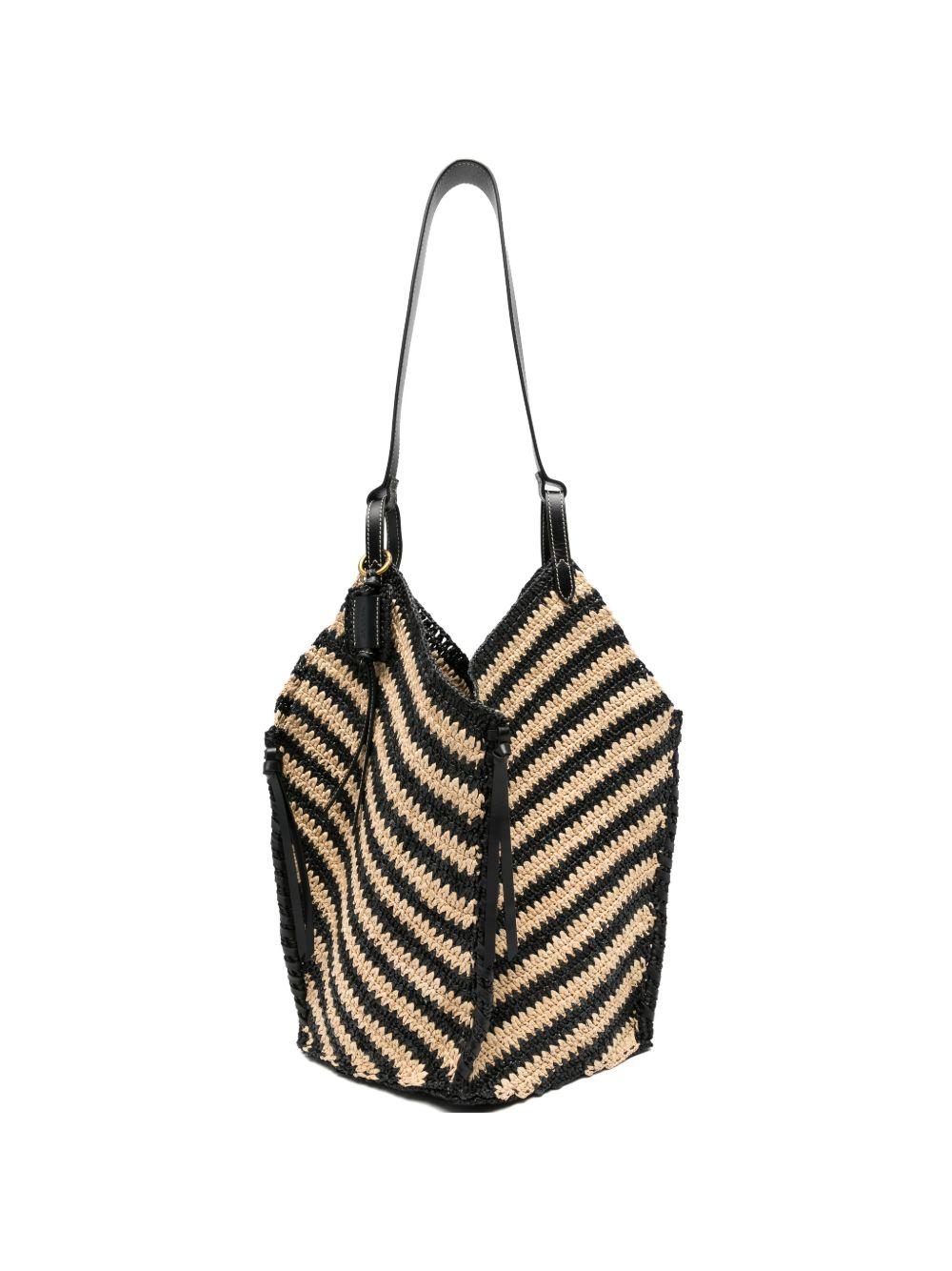 ISABEL MARANT Borsa a spalla in rafia e pelle 