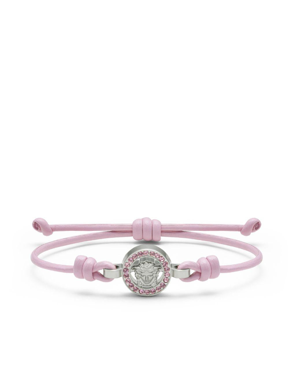 VERSACE Bracciale con medusa e e strass rosa 