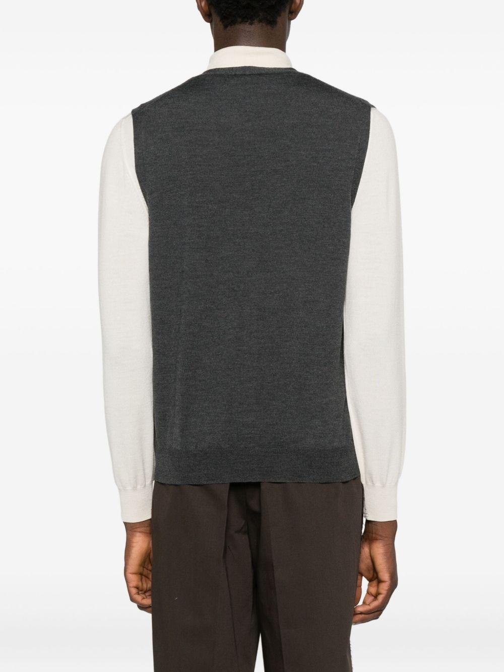 GRAN SASSO Cardigan smanicato in lana merino 