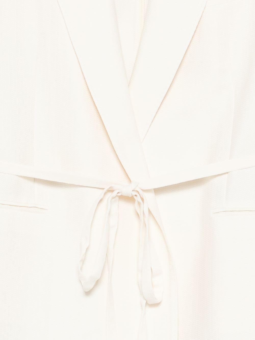 SEVENTY Blazer in misto cotone bianco con laccio 