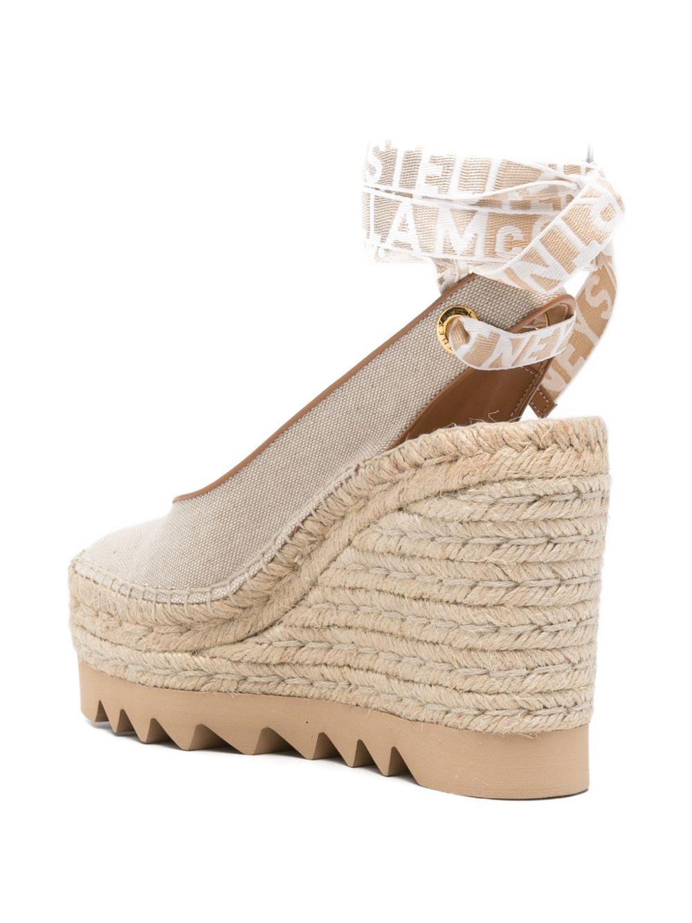 STELLA MCCARTNEY Sandali con zeppa beige chiaro 