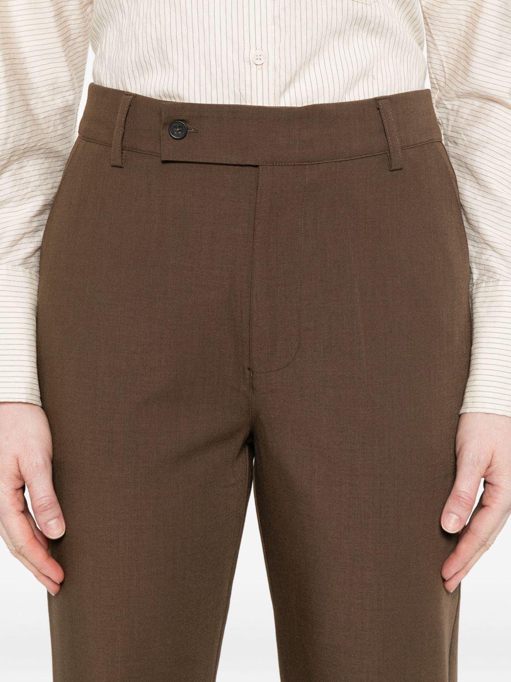 YERSE Pantaloni Saigon in misto lana marrone 
