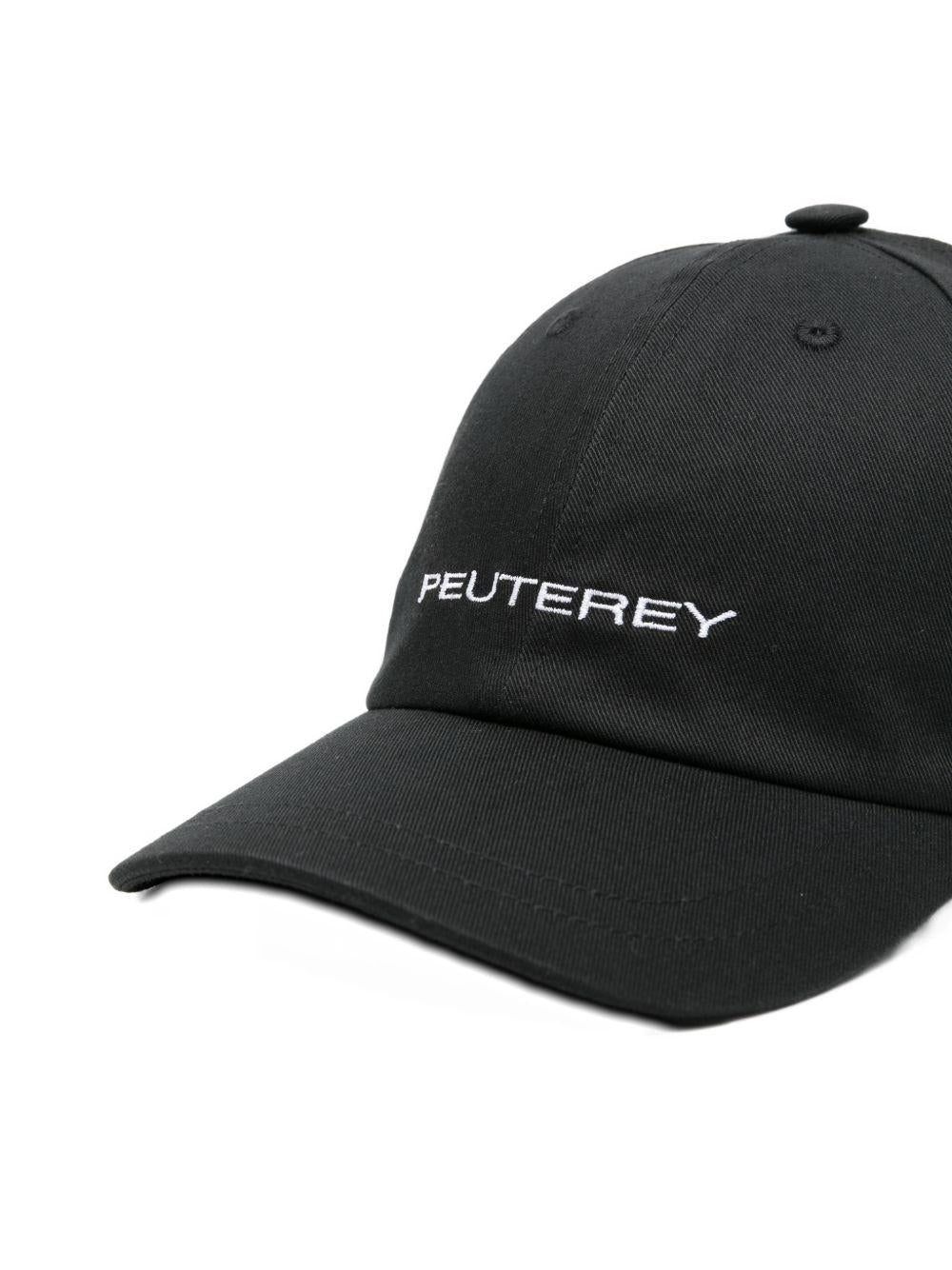 PEUTEREY Cappello baseball Debby in cotone nero con logo 