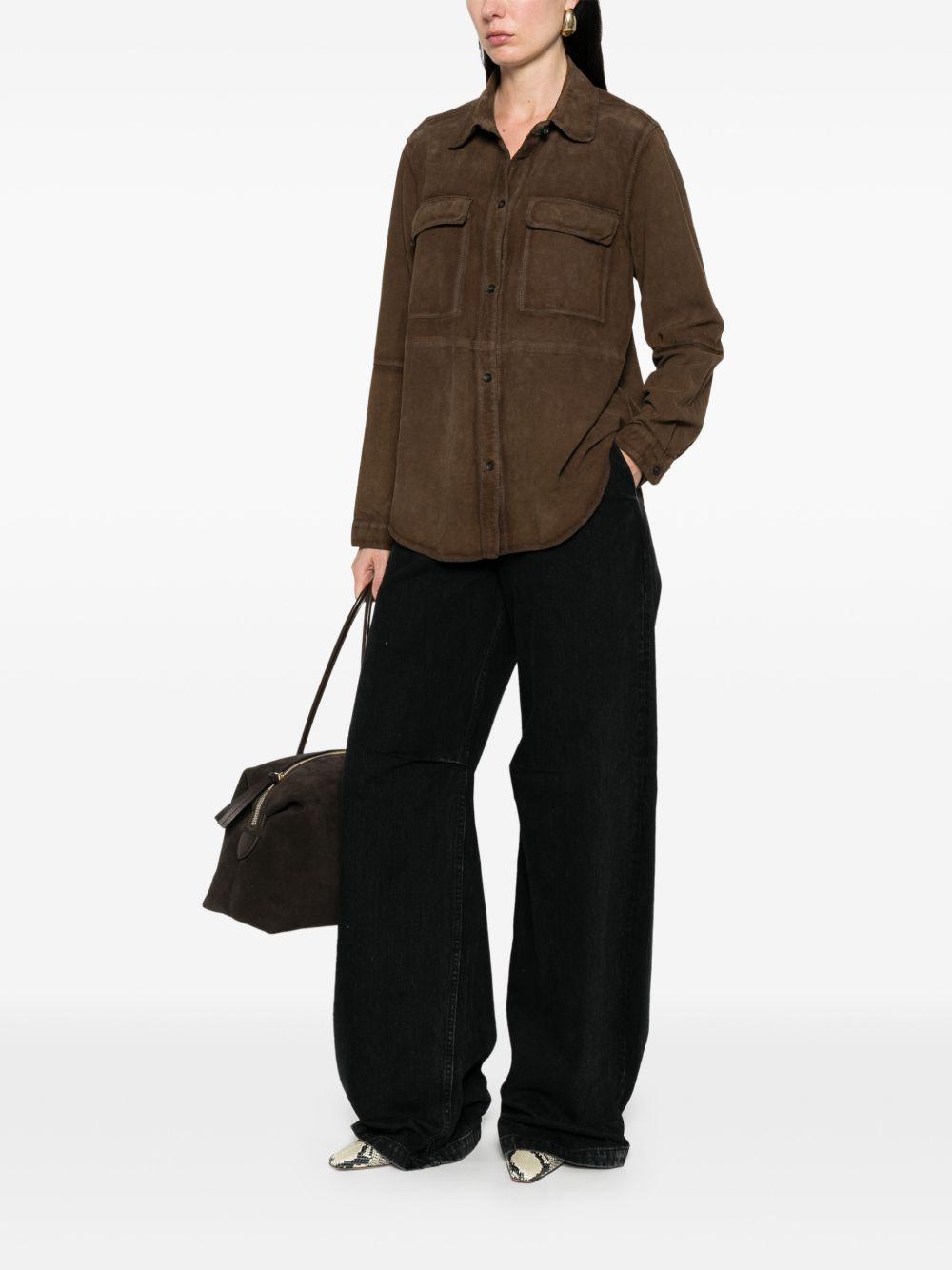 THE JACK AND JACKIE LEATHERS Giacca in pelle scamosciata marrone 