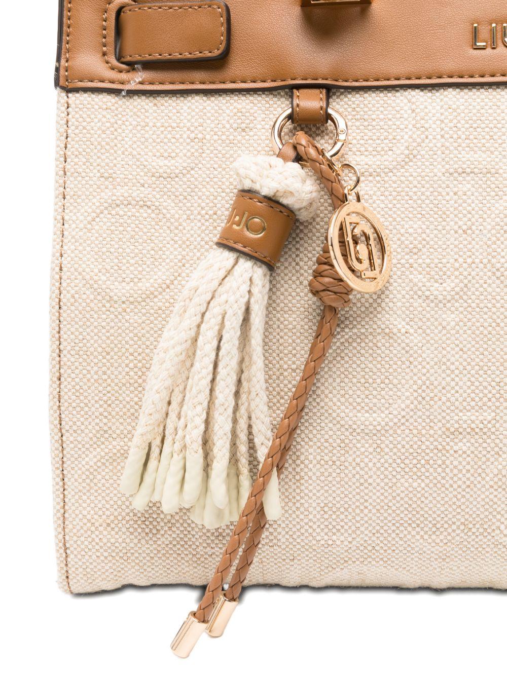 LIUJO Borsa a mano con manici di bamboo 