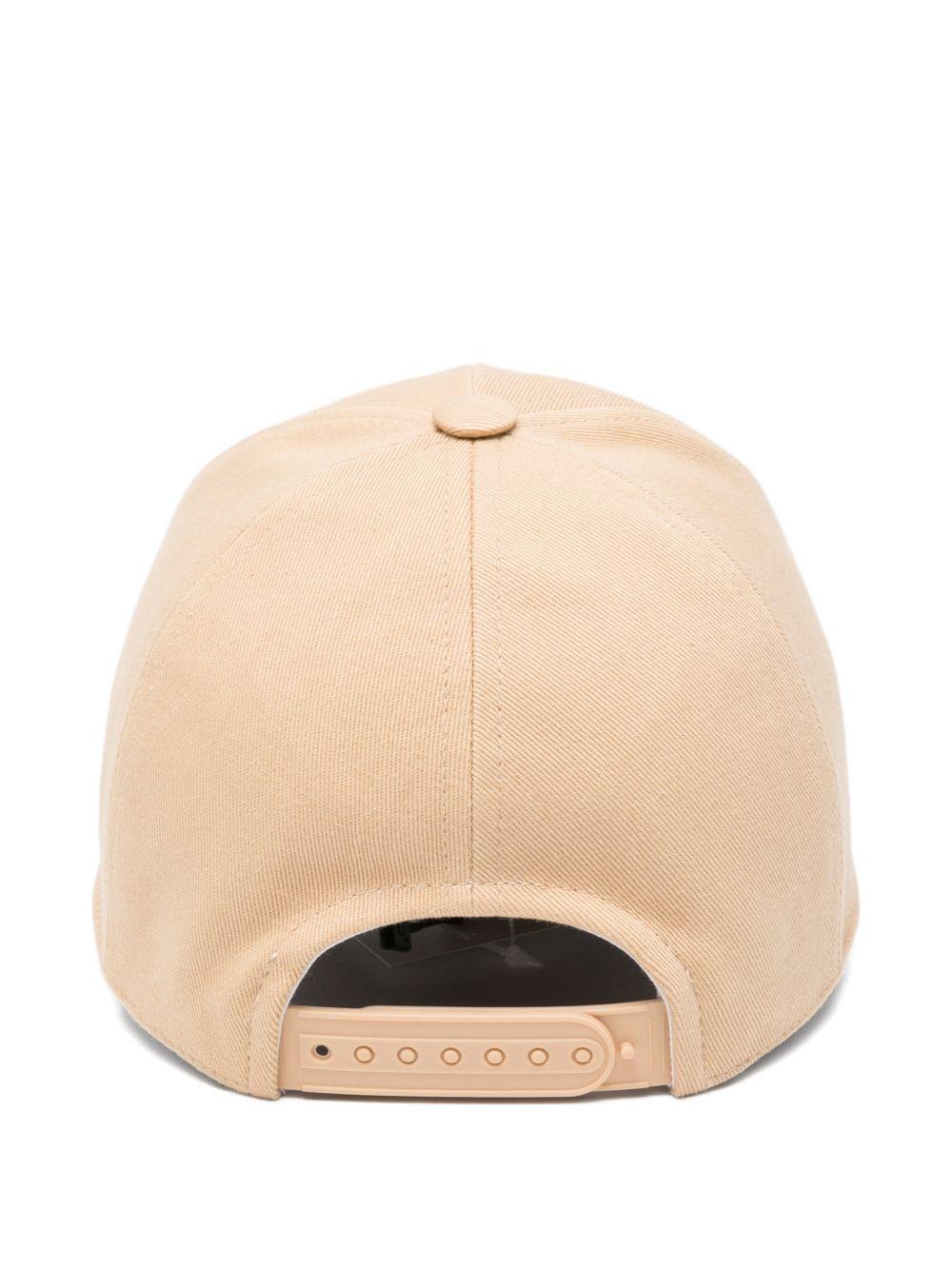 COURREGES Cappello da baseball in cotone beige con logo 
