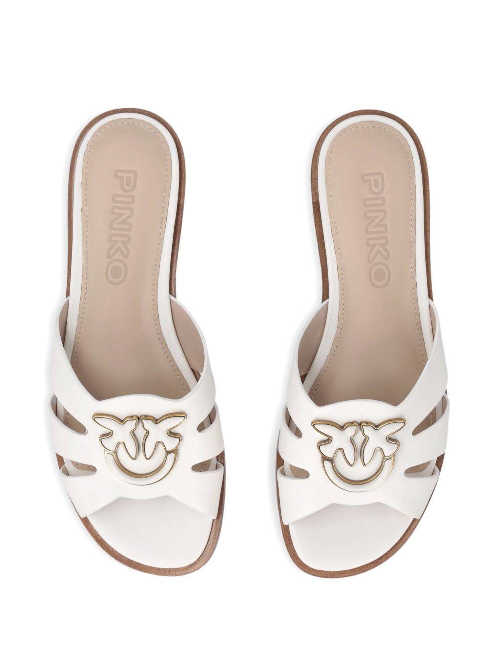 PINKO Eleganti ciabatte in pelle bianca 'Milly' 