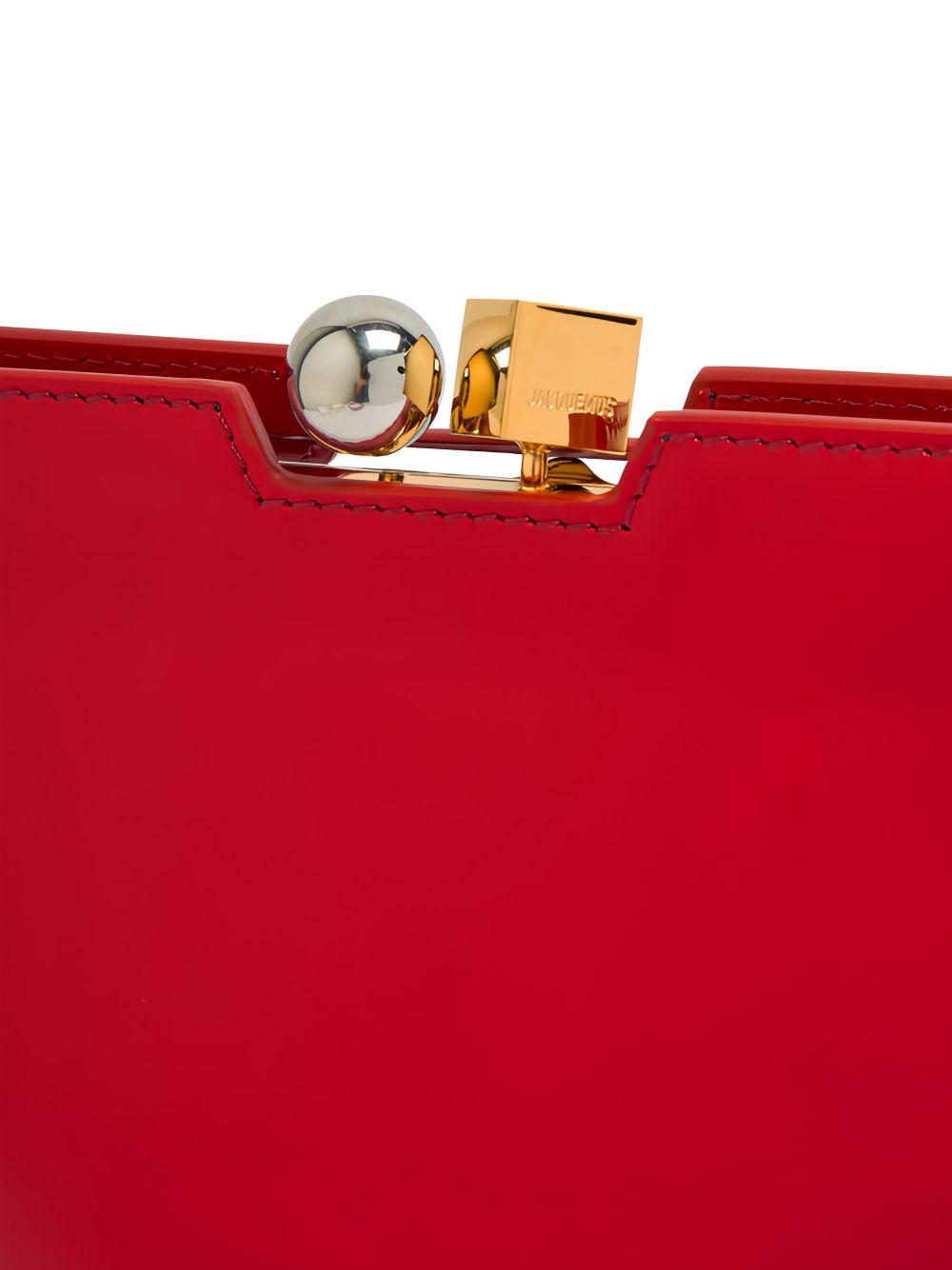 JACQUEMUS Borsa a mano 'Salone' in pelle rossa 