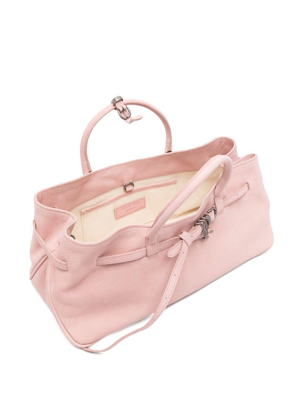 MARGESHERWOOD Borsa in pelle Grandma Used Bag rosa con logo 