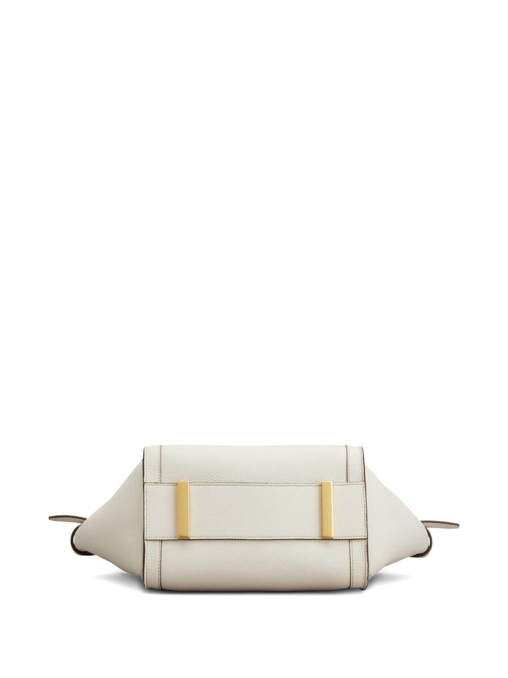 TODS Borsa shopping bianca con fibbia dorata 