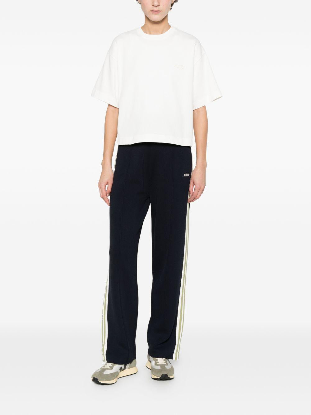 AUTRY T-shirt bianca in cotone con logo 