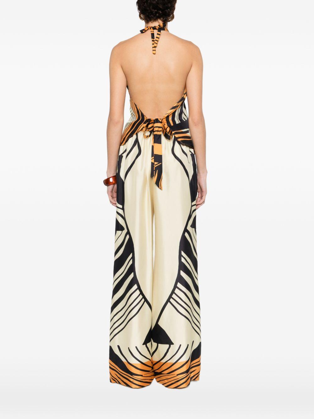 RAQUEL DINIZ Top in seta con scollo halter 