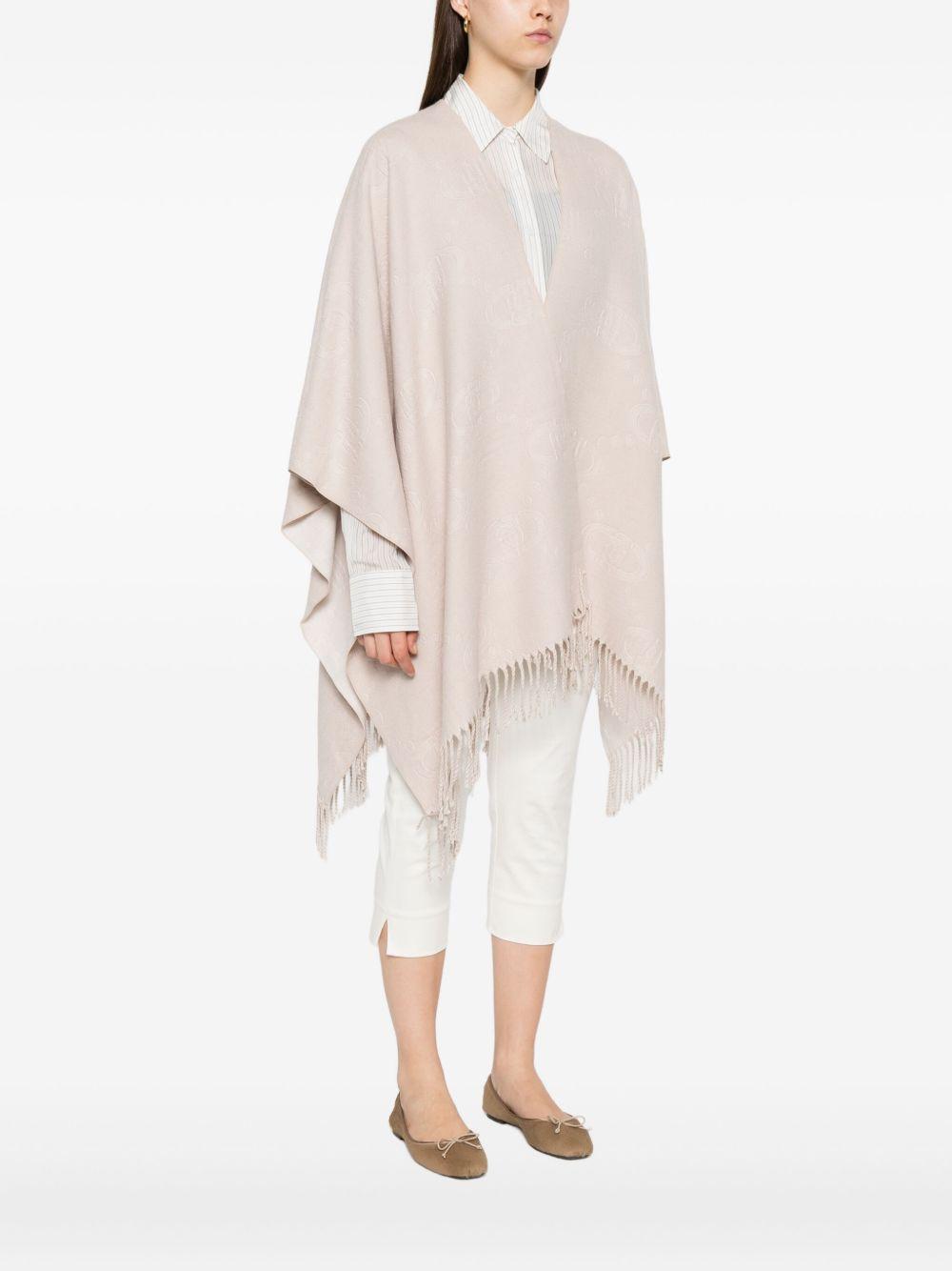LIUJO Poncho con logo e frange 