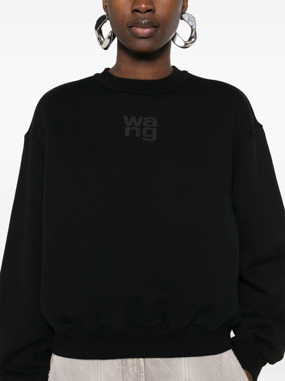 ALEXANDER WANG Felpa nera con logo 