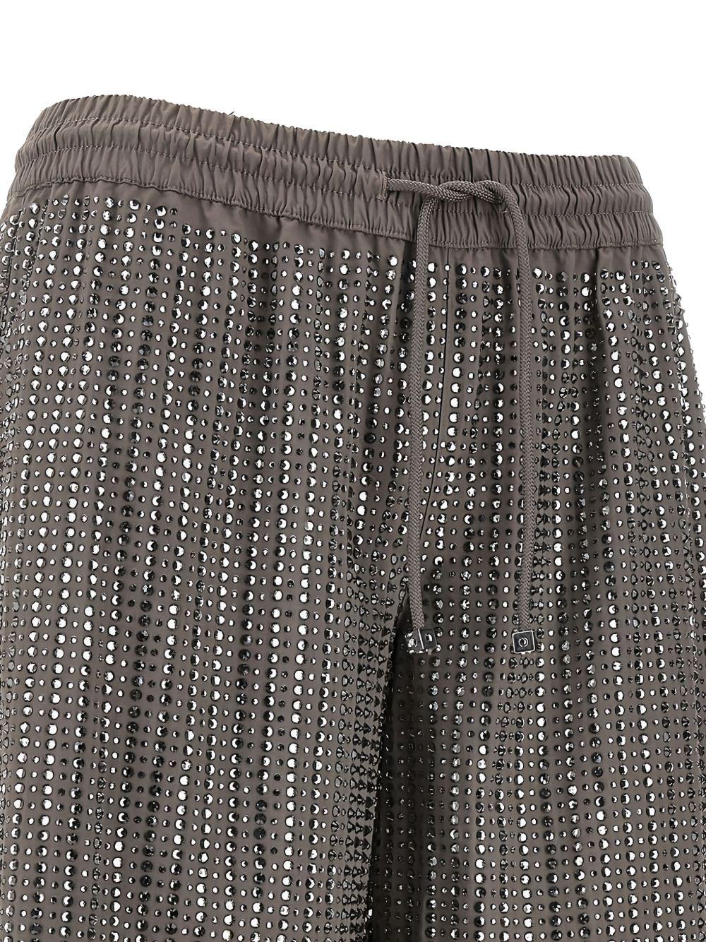 VENUJA Shorts Malibu grigi con strass all-over 
