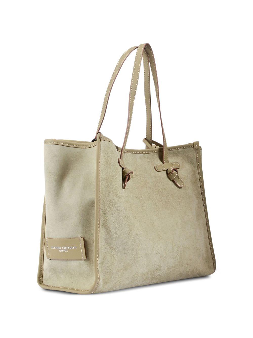 GIANNI CHIARINI Borsa shopping Marcella in camoscio verde chiaro 