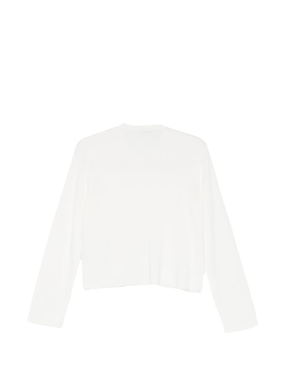 LIUJO Cardigan bianco con tasche e bottoni dorati 