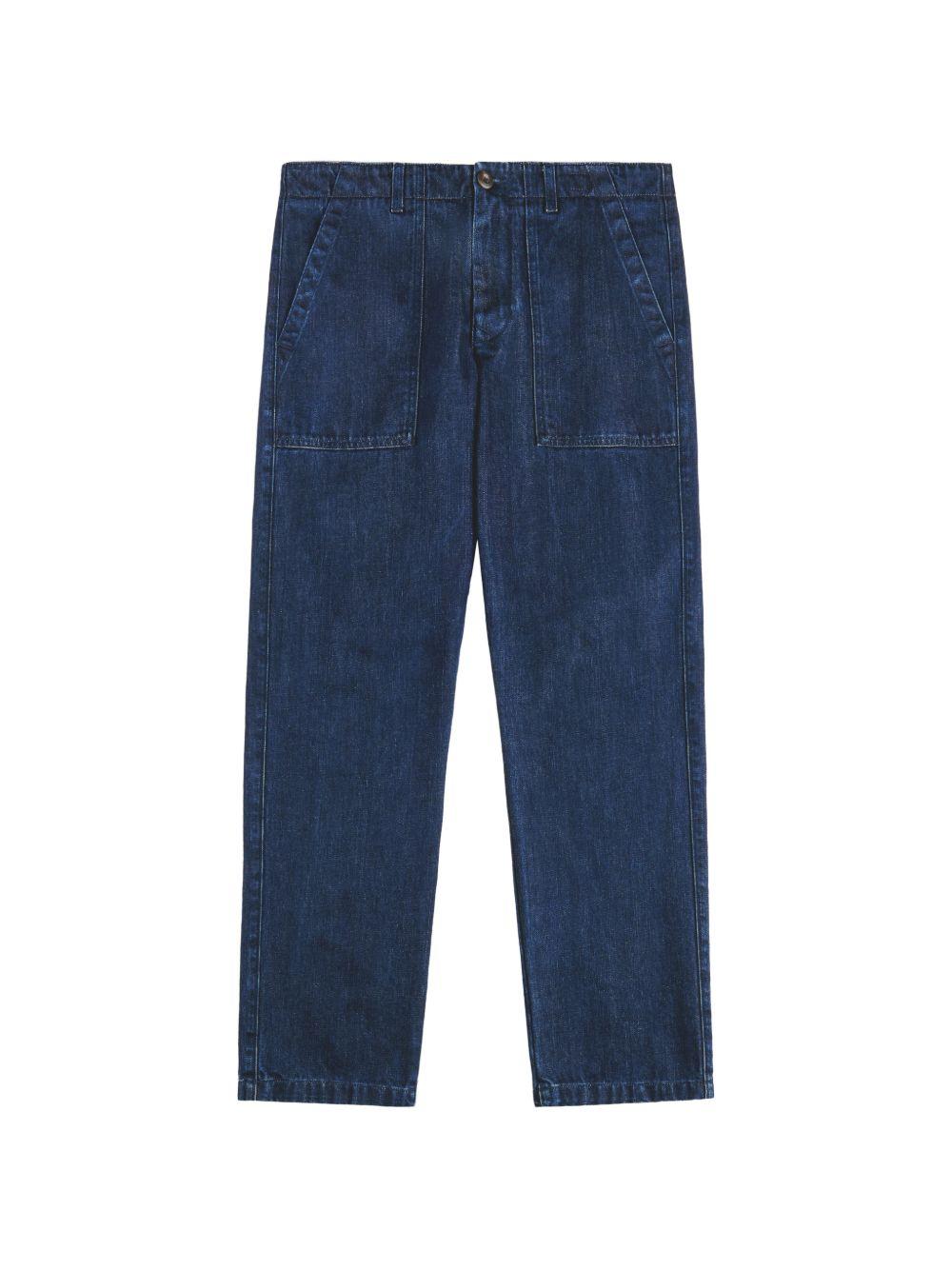 FAY Pantaloni in cotone effetto jeans blu scuro 
