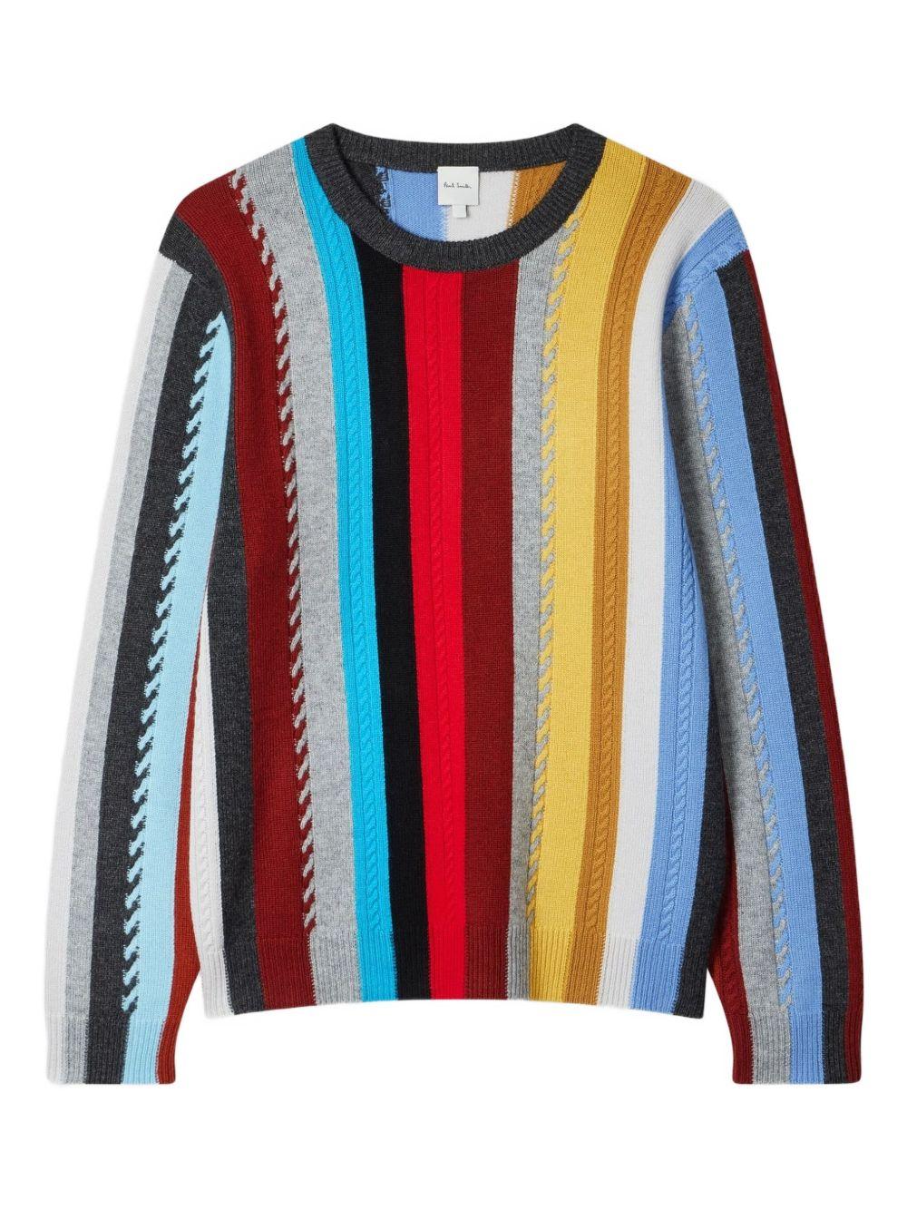PAUL SMITH Maglia gircollo multicolore a righe verticali 