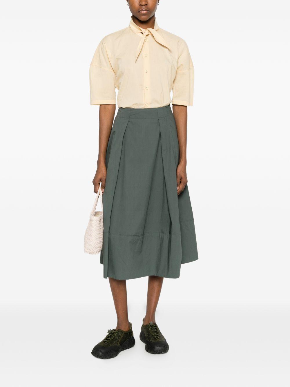 WOOLRICH Gonna midi in cotone verde scuro 