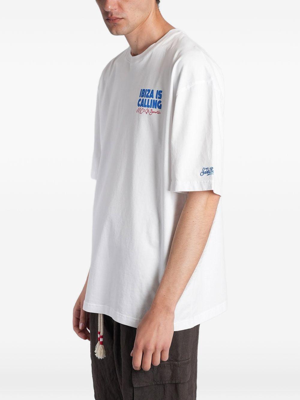 MC2 SAINT BARTH T-shirt Delmar in cotone bianco con stampa 