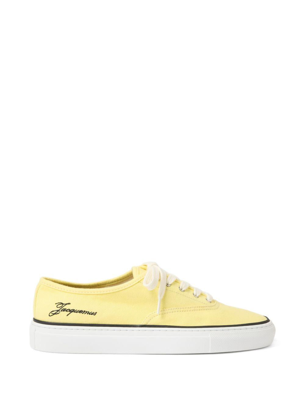 JACQUEMUS Sneakers Féfé da skate in cotone giallo chiaro 
