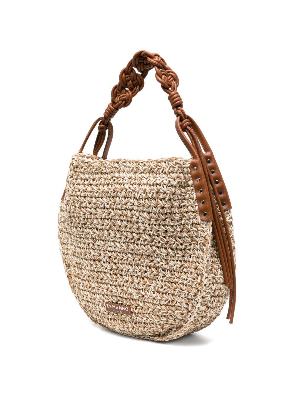 ERMANNO FIRENZE Borsa in raffia con logo 