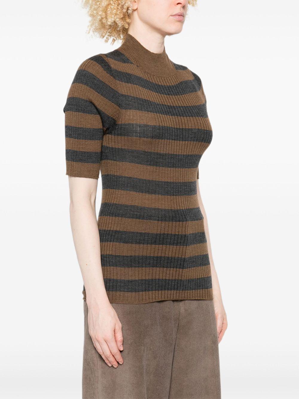 MAJESTIC FILATURES Maglia marrone a righe 