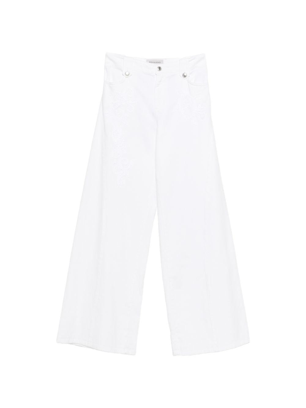ERMANNO FIRENZE Pantalone bianco a gamba larga 