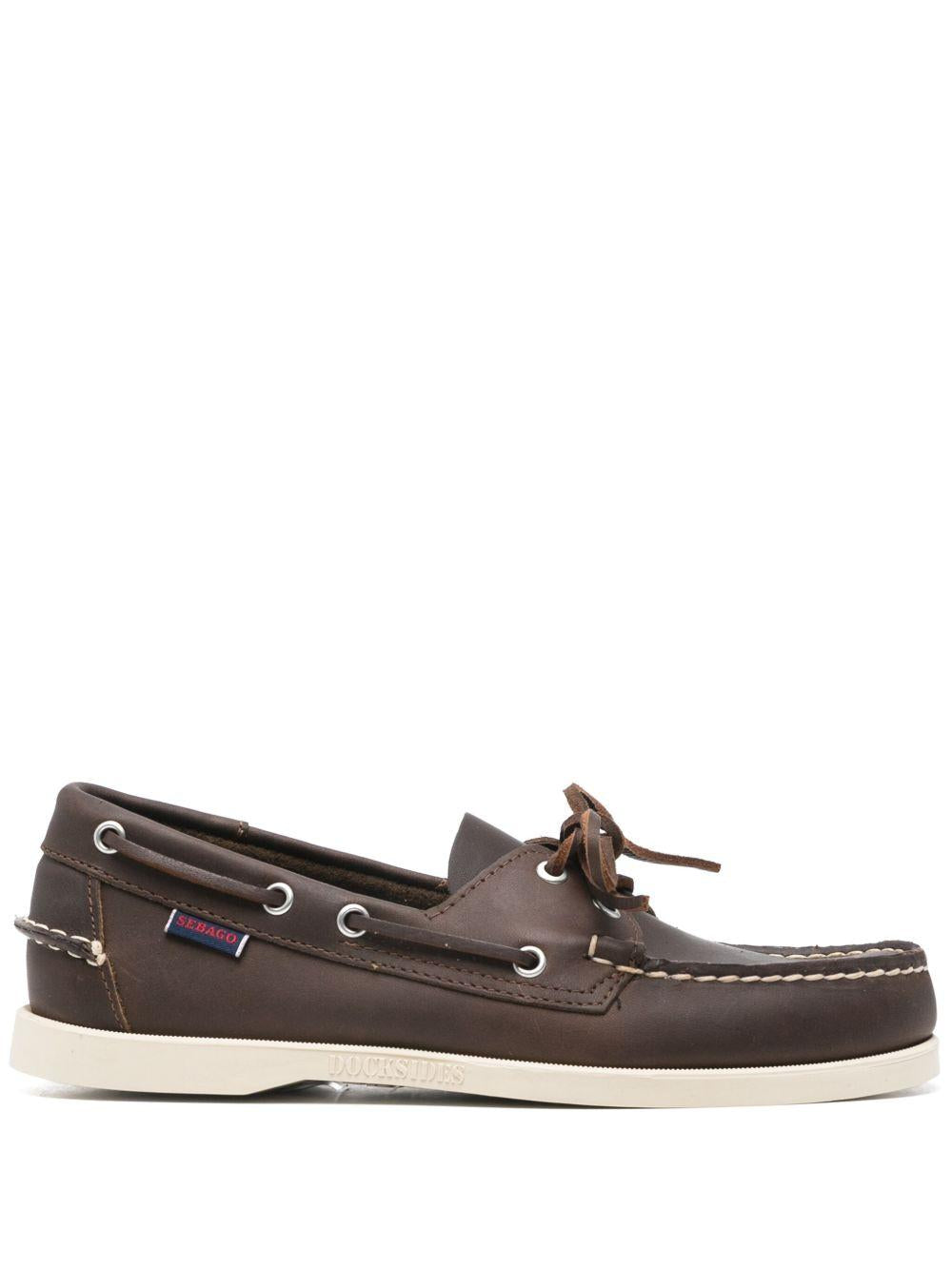 SEBAGO Scarpe da barca Docksides Portland in pelle marrone 