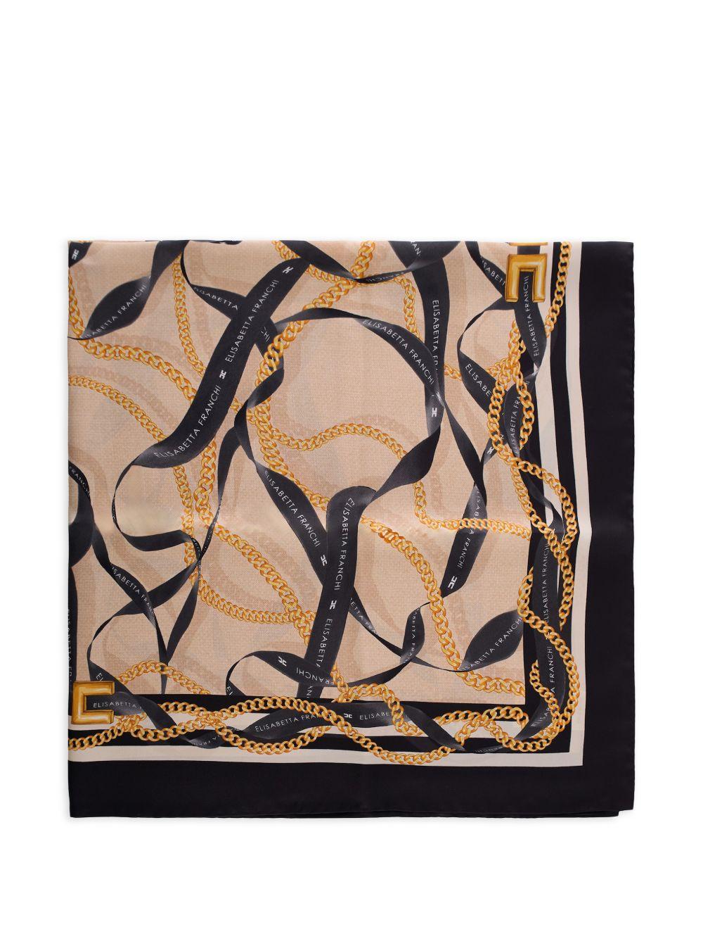 ELISABETTA FRANCHI Foulard in seta con stampa 