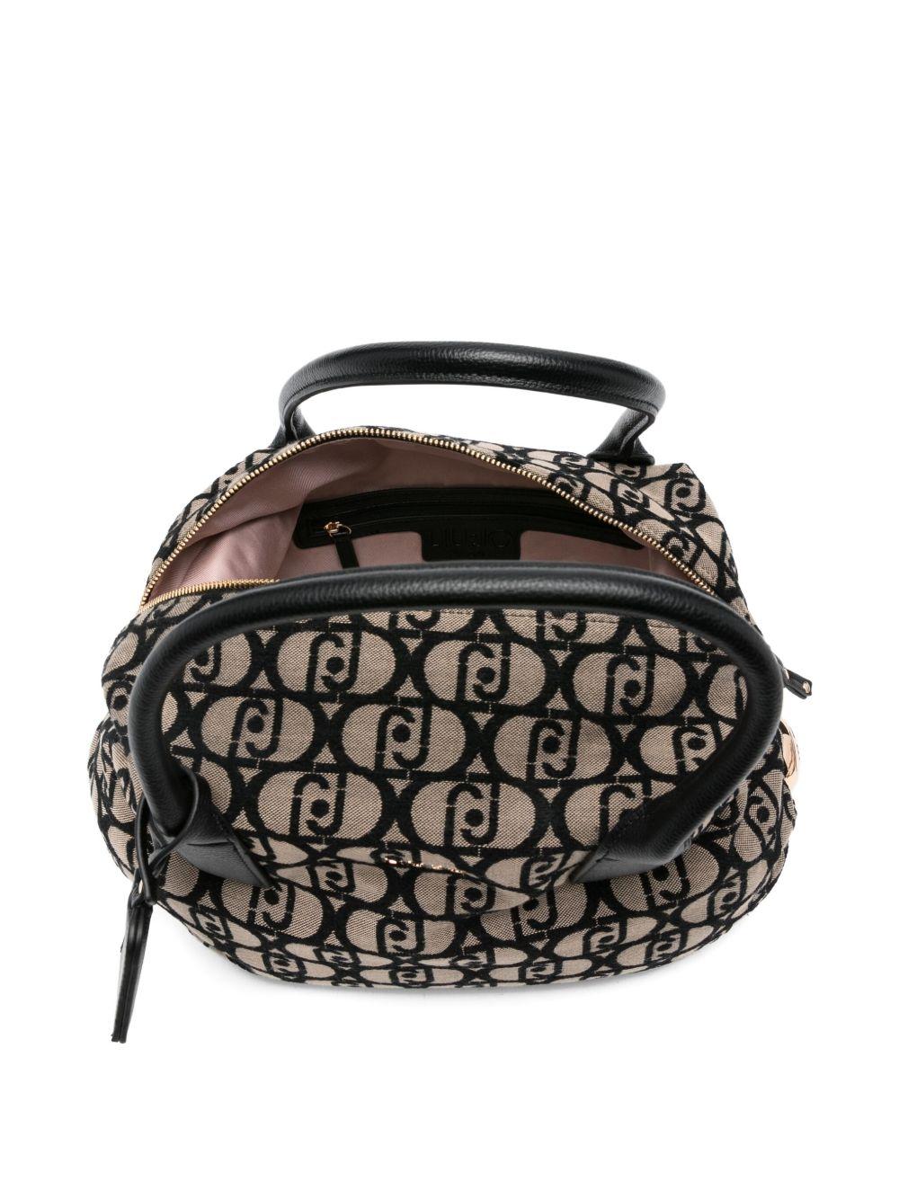 LIUJO Borsa beige e nera con motivo monogram 