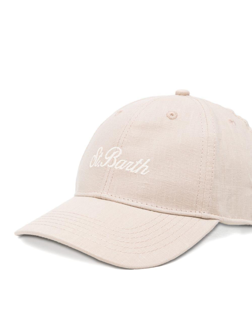 MC2 SAINT BARTH Cappello da baseball in lino beige 