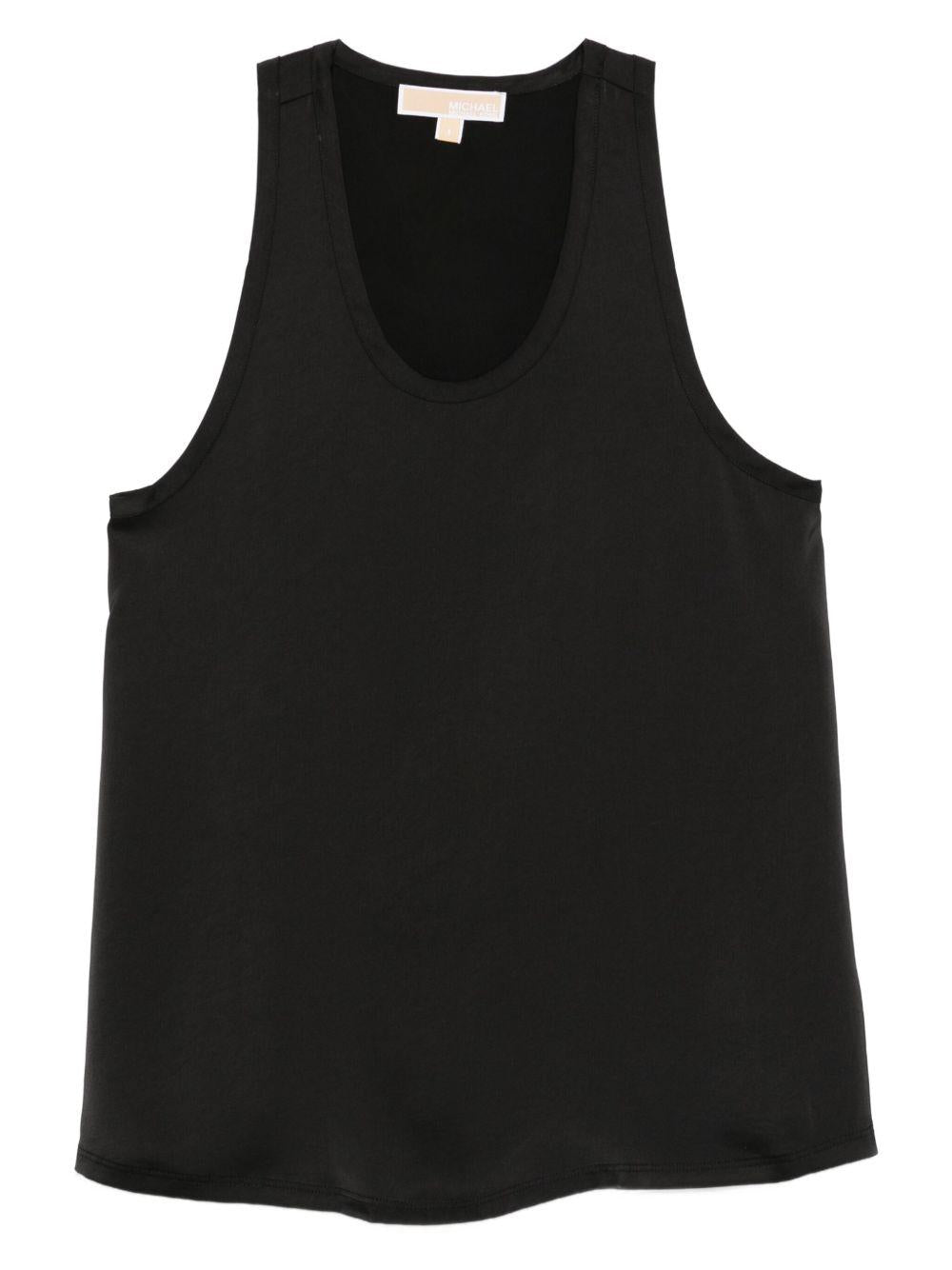 MICHAEL KORS Canotta modello vogatore in raso nero 