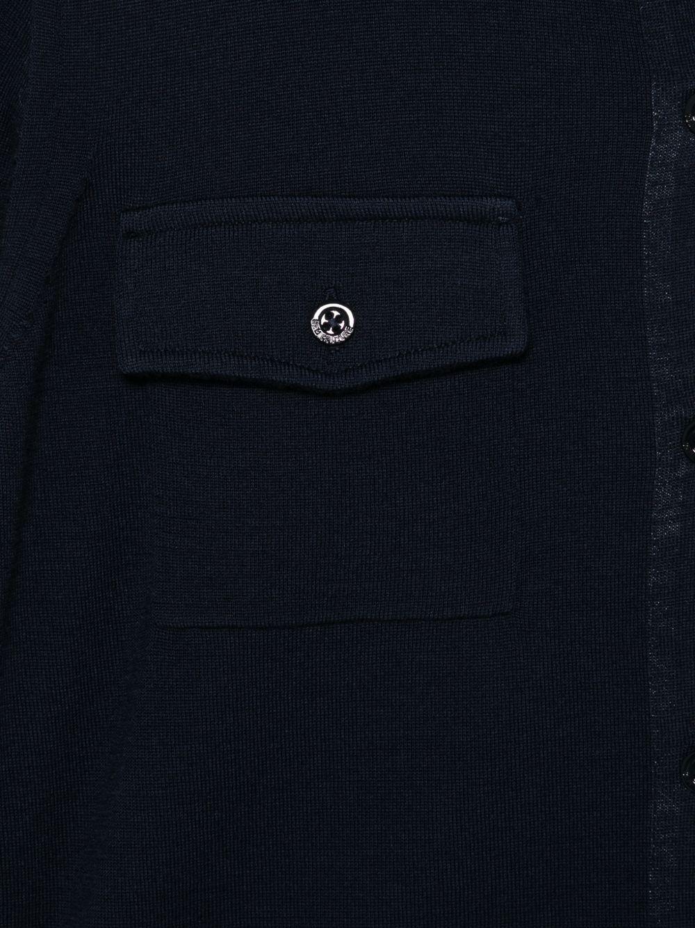 SEMICOUTURE Cardigan Neta in lana nera con tasche 