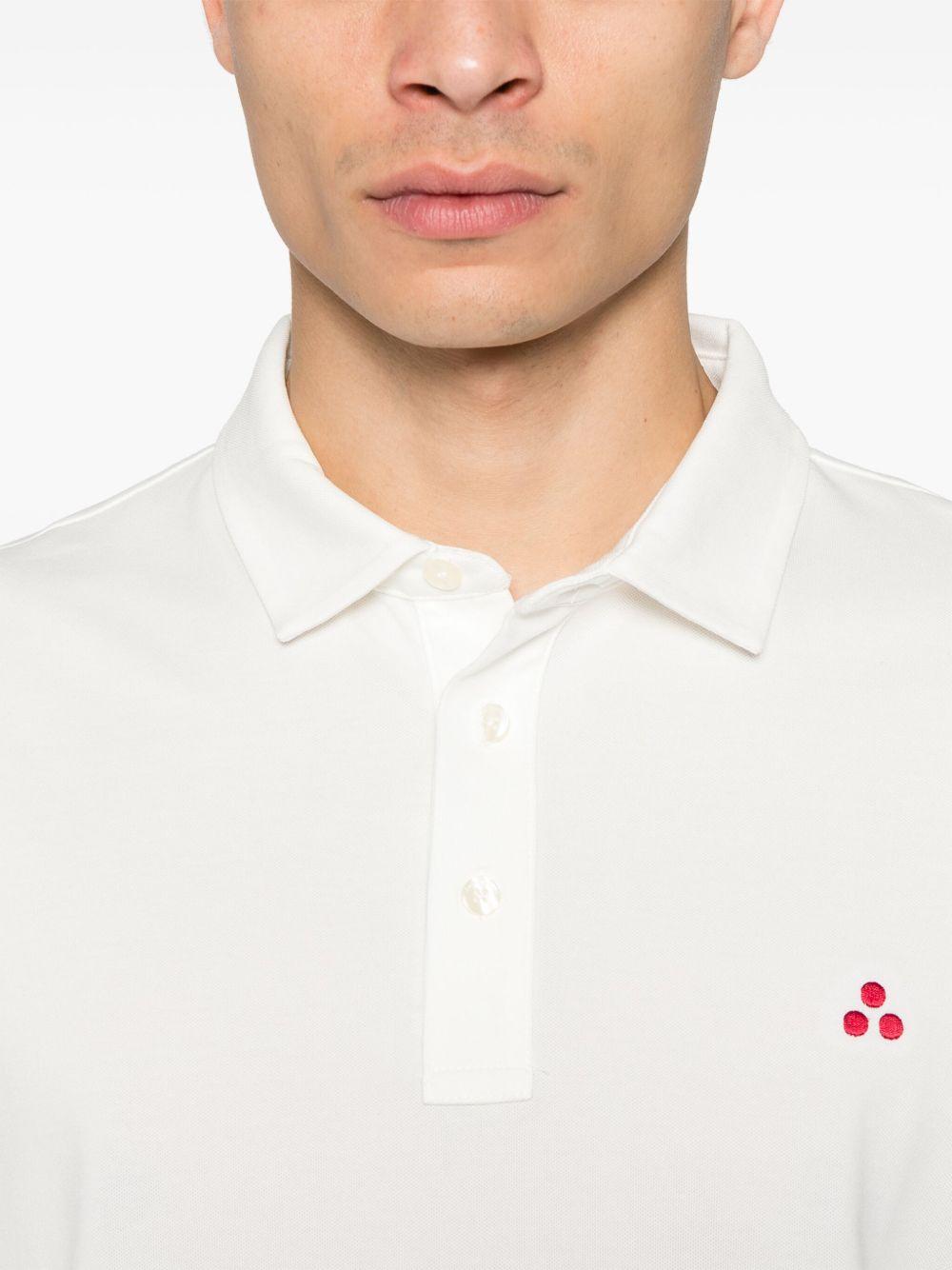PEUTEREY Polo avorio con logo a maniche corte 